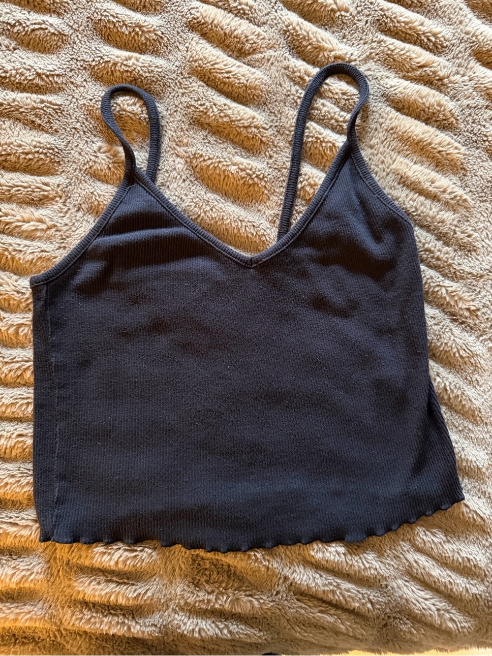 Asics Black Ribbed V-Neck Cami Tank - Women's